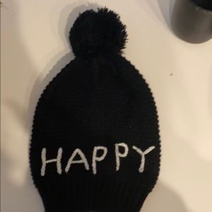 Happy black and white beanie
